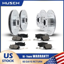 Front Rear Drilled Rotors Ceramic Brake Pads for Toyota Camry Avalon Lexus ES350