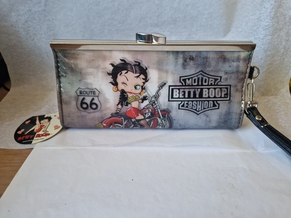 Brand New Vintage Biker Route 66 Betty Boop Purse - Image 2 of 4