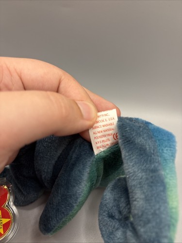 Ty Beanie Baby, Rainbow Chameleon Blue, 1997, Neu mit Etikett, PVC Pellets, Retired - Bild 4 von 4