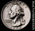 1954 Silver Washington Quarter - Scarce  High Grade  Lustrous  #L4843