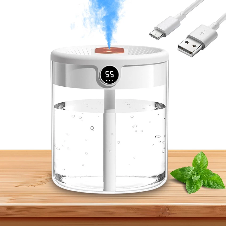 Großraum-Luftbefeuchter 2000ml Ultraschall Leise (36dB) mit Feuchtigkeitsanzeige - Bild 3 von 4