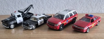 Kinsmart 1:32 DieCast 1955 Chevy Stepside Police Tow Car Fire Suv Pullback Lot 4