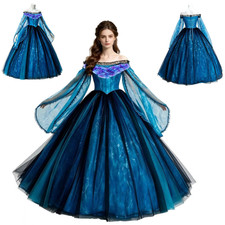 Elizabeth Women Blue Dress Cosplay Costume Halloween Carnival Party Gown Dress
