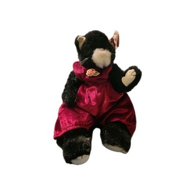 VINTAGE 1993 Ty Beanie Attic Treasures EBONY Black Cat w/tags (11 inches)