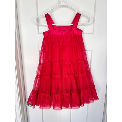 Baby Gap Pirouette Tulle Tiered Dress Satin Trim Layered Formal Red Size 5 Years - Picture 5 of 11
