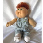 Vintage 1983 Cabbage Patch Kids Doll Red Hair Green Eyes Coleco Gingham Outfit
