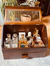 Cologne Organizer for Men, Wood Perfume Storage with Drawer