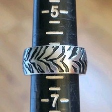 Vintage Etched Sterling Silver Comfort Fit Wedding Band Sz 6