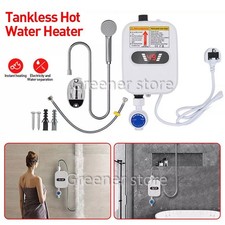 3500W Tankless Electric Instant Water Heater Tap Hot Shower for Bath Kitchen