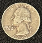 New Listing1954 Washington Quarter 25c. Close To Fine Condition!
