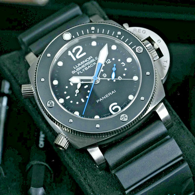 PANERAI LUMINOR SUBMERSIBLE 1950 3 DAYS FLYBACK 47mm PAM00615 Box Papers