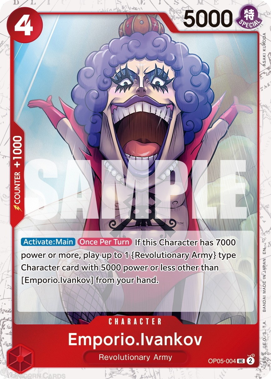 OP05-004 Emporio.Ivankov : Uncommon Pirate Foil English One Piece TCG Card : PRB