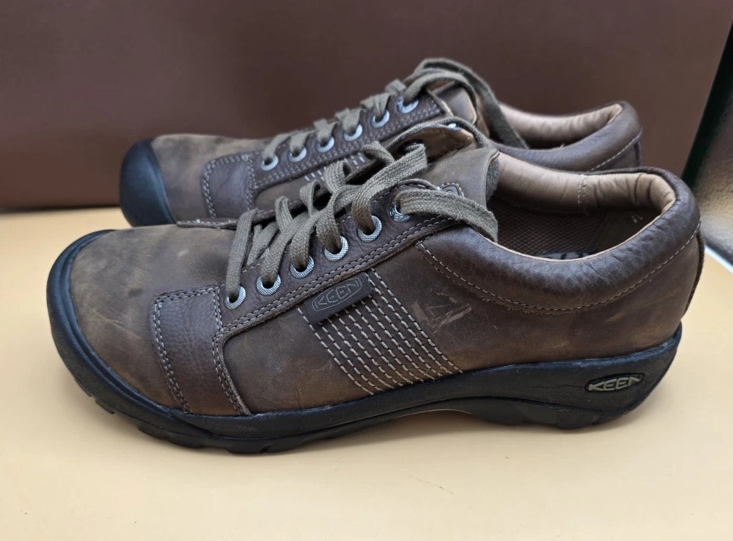 Keen Z87124 scarpe da trekking Austin stringate in pelle marrone cioccolato taglia US 10 m