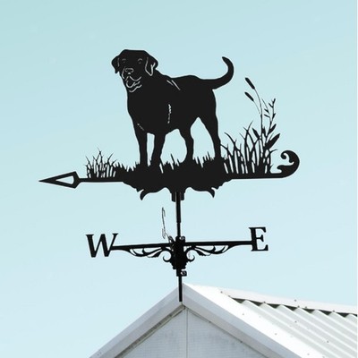Wetterfahne, schwarz, Gartenmontage, Metallhalterung, Wetterfahne, Szene