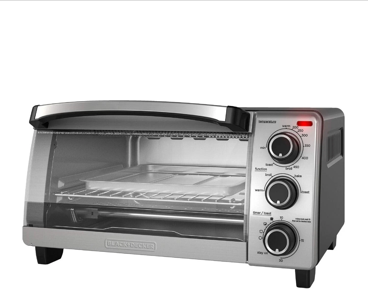 Black & Decker™ 4-Slice Toaster Oven fits 9" Pizza, BLACK