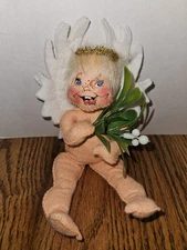 Annalee Christmas 1991 Angel with Mistletoe Hanging 7" Plush Ornament