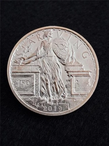 2019 ZOMBUCKS STARVING Currency of The Apocalypse 1oz UNC SILVER RND #MF-1636