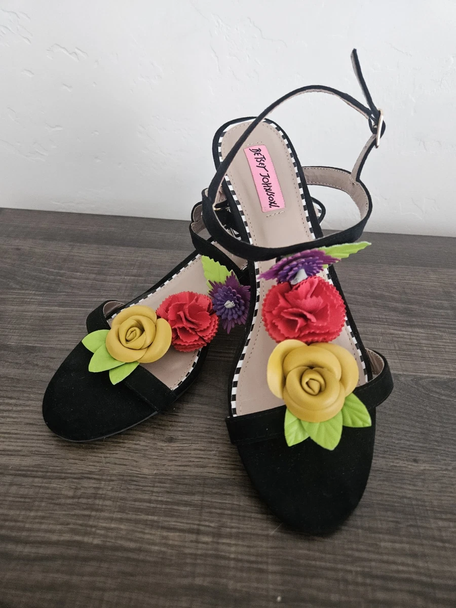 women's kirra floral beaded platform dress sandals Betsey Johnson Women's Kirra Sandal - Black - Sandal heels main image 1