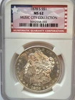 1878-S NGC MS-62 Brilliant, close PL Music City Collection Morgan Dollar #247