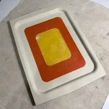 Mid Century David Douglas Rectangular Tray Orange Yellow Plastic USA Pop Mod