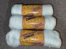VINTAGE CARON DAZZLE AIRE Yarn SKEINS Lot of 3 Lt Blue 2635
