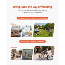 VEVOR Dog Wheelchair for Back Legs, Lightweight 2 Wheels Pet Wheelchair, Height,