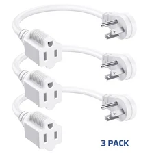 DEWENWILS Flat Plug Extension Cord 1 Foot 14 Gauge Heavy Duty,Indoor Power Cord