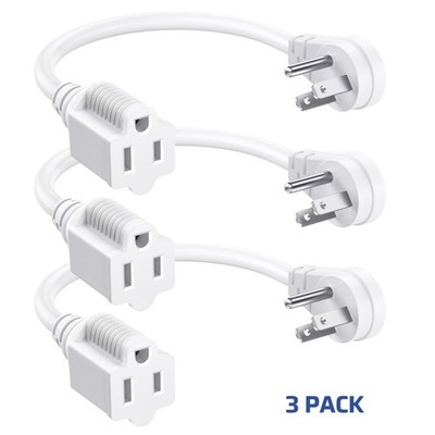 DEWENWILS Flat Plug Extension Cord 1 Foot 14 Gauge Heavy Duty,Indoor Power Cord