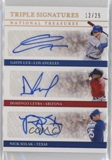 2020 Panini National Treasures Holo Gold /25 Domingo Leyba Gavin Lux Auto 8d4