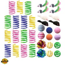 Cat Toys for Indoor Cats, 35 Packs Interactive Cat Toys Set with Colorful Spr...
