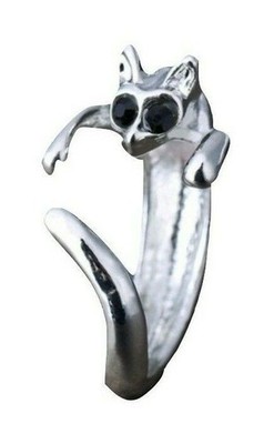 Cat Ring Silver Plated Crystal Cat Ring Thumb Ring Fully Adjustable Ladies gift