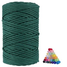 Blackish Green Natural Cotton Macrame Craft Rope Cord 5mm 110 Yards