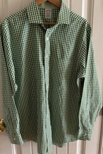 Brooks Brothers Shirt Mens 16.5-35 Green Classic Fit Long Sleeve Non Iron