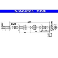 ATE Bremsschlauch Vorderachse Passend FÜR Audi A6 A7 | 24.5140-0650.3
