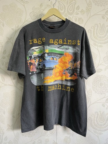 Vintage 1990s Rage Against The Machine The Burning Monk Brockum TShirt