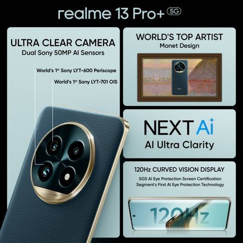 realme 13 Pro+ 5G Factory Unlocked-Dual SIM-8GB RAM 256GB -NO USA TARIFFS - Afbeelding 2 van 11