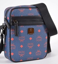 MCM Visetos Crossbody navy Messenger Bag Unisex New MMRCSFO03H1003