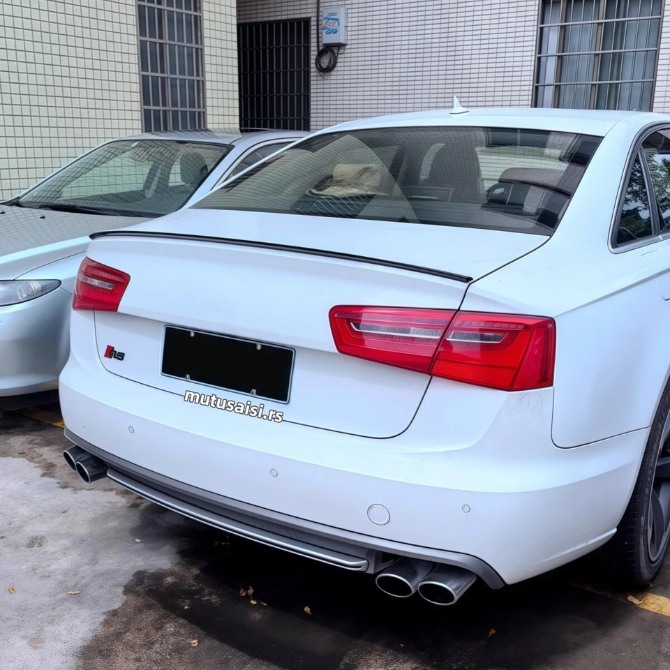 S6 Style Gloss Black For AUDI A6 A6 Quattro C7 S6 2012-18 Trunk Spoiler Lip Wing - Image 3 of 4