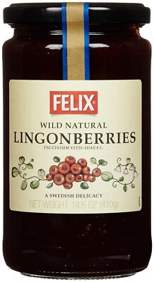 Felix Wild Natural Lingonberries, Big 14.5 Oz Jars - 2 Pack