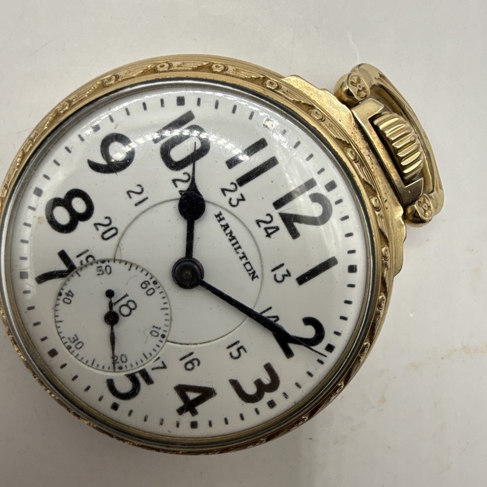 1947 Hamilton 16S 21J Gr 992B Model 5 10k Gold Filled Pocket Watch