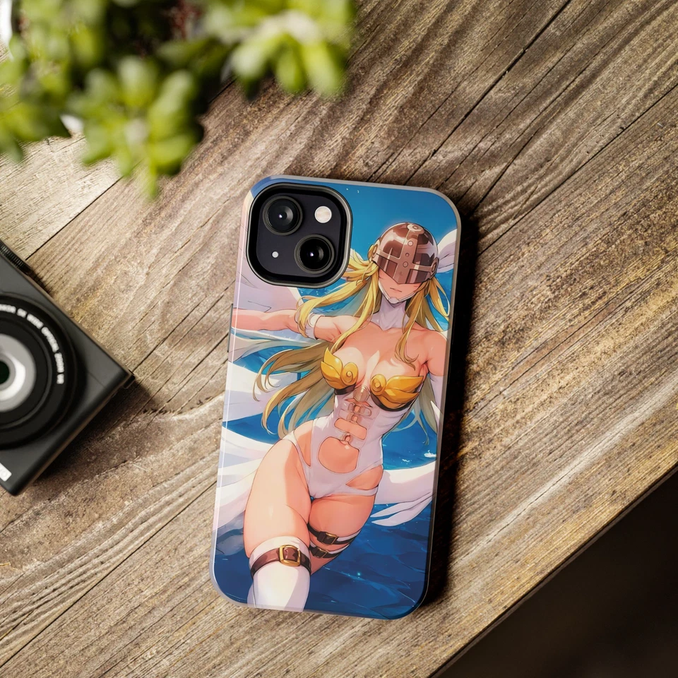 Funda protectora resistente para teléfono Waifu Angewomon japonesa Ecchi años 90 anime manga geek Foto 3 de 4