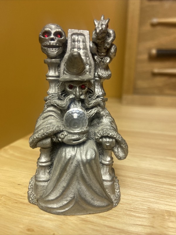 Pewter Metal Wizard Throne Figurine