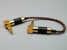 1x cable de audio estéreo macho occ cobre AUX 3,5 mm a 3,5 mm enchufe de carbono