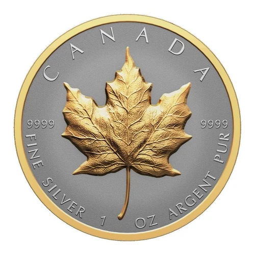 Canada 2023 20$ Maple Leaf SML Ultra High Relief Gold Plating 1 oz Silver Coin