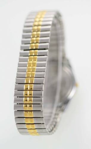 Montre Pulsar Seiko pour homme gris argent inoxydable or extensible jour date gris quartz - Photo 3 sur 3