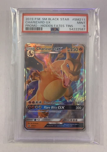2019 Pokemon S & M Hidden Fates Charizard GX Black Star Promo #SM211 PSA 9 MINT