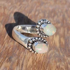 Exquisite Ethiopian Opal Gemstone Ring 925 Sterling Silver Handmade Oval Ring