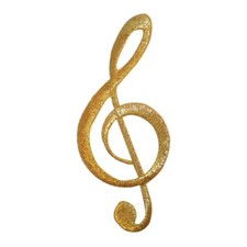 ID 9162 Treble G Clef Patch Note Music Pitch Symbol Embroidered Iron On Applique