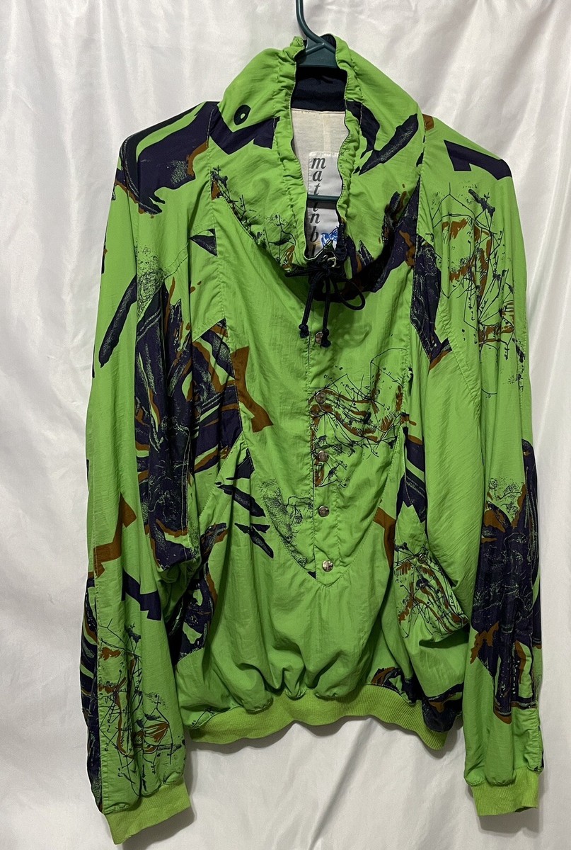 Vtg Matinbleu jacket parka windbreaker Neon Green 80
