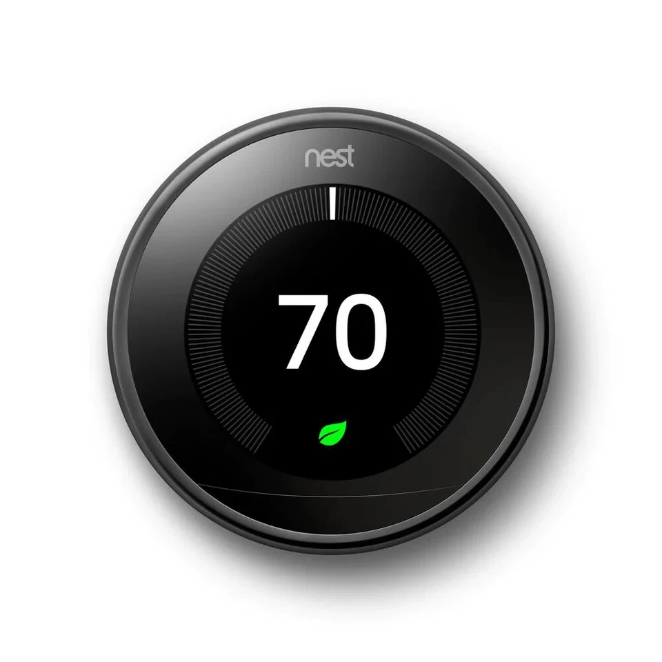Google Nest 3rd Generation Learning WiFi Thermostat w/Alexa Mirror Black T3018US - Image 4 of 4